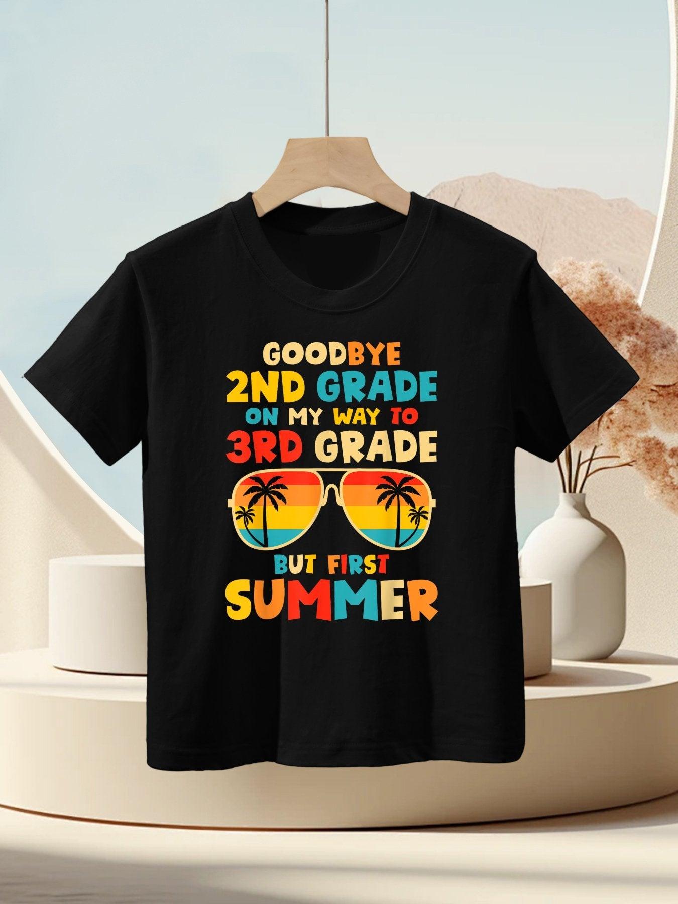 Goodbye 2nd Grade Graduation To 3rd Grade Hello Summer Kids Kids T-Shirt