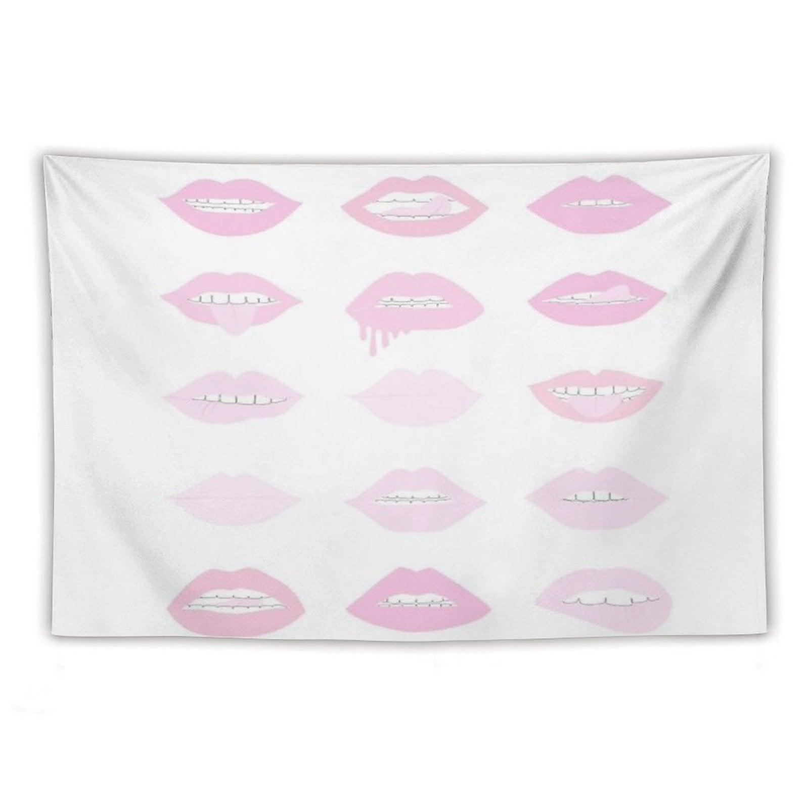 Pink And Blush Lipstick Lips Tapestry