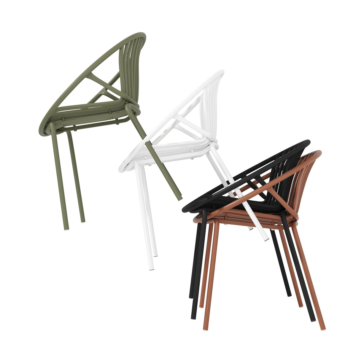 Patio Dining Chairs with Breathable Design (Set of 2)