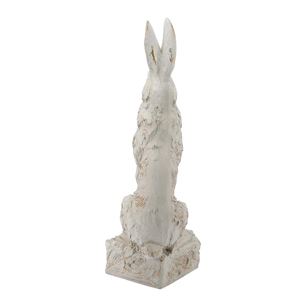Large Magnesium Sitting Rabbit Figurine with Antique Finish