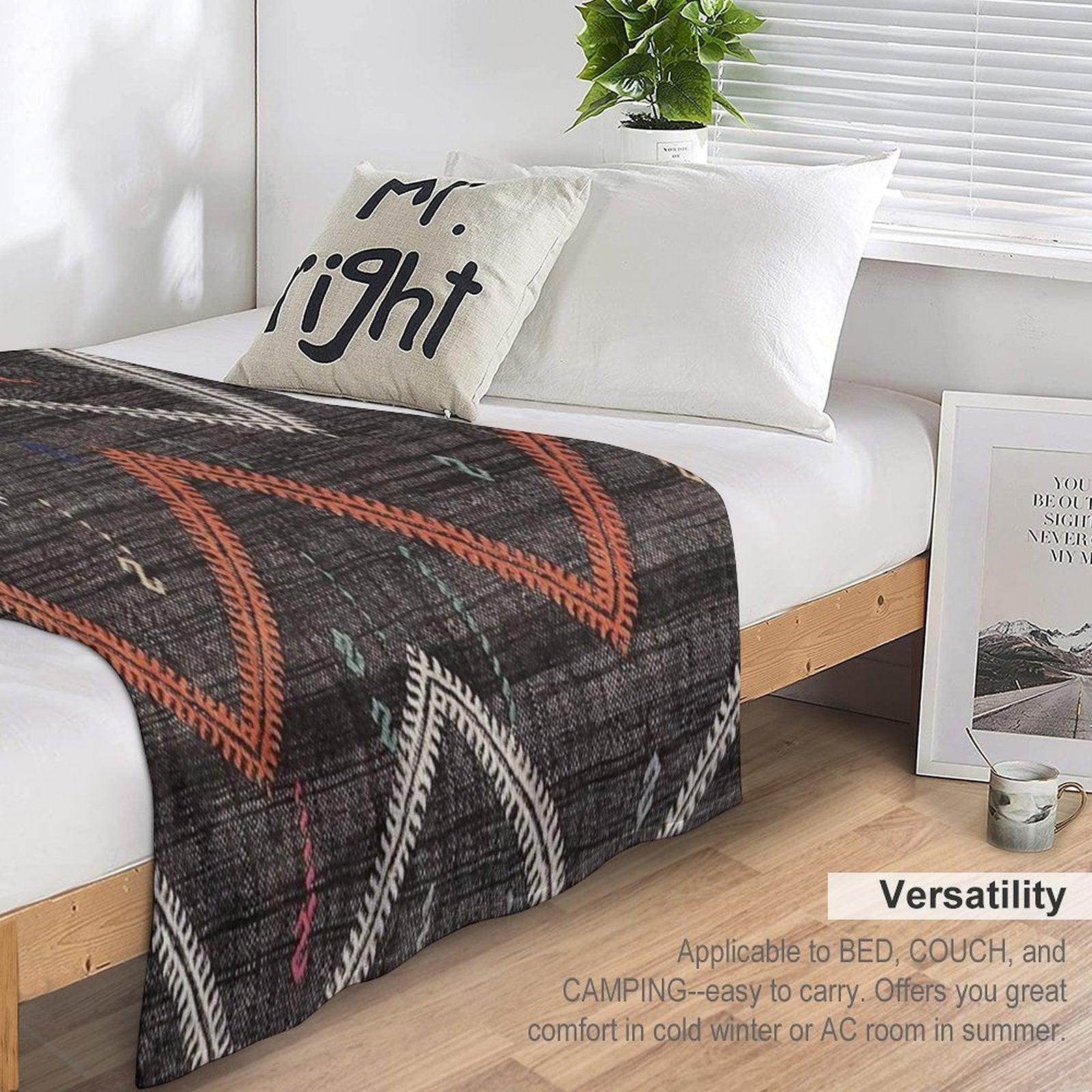 Old Kilim Fragment Throw Blanket