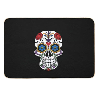 Halloween Skull Floral Rose Bath Mat