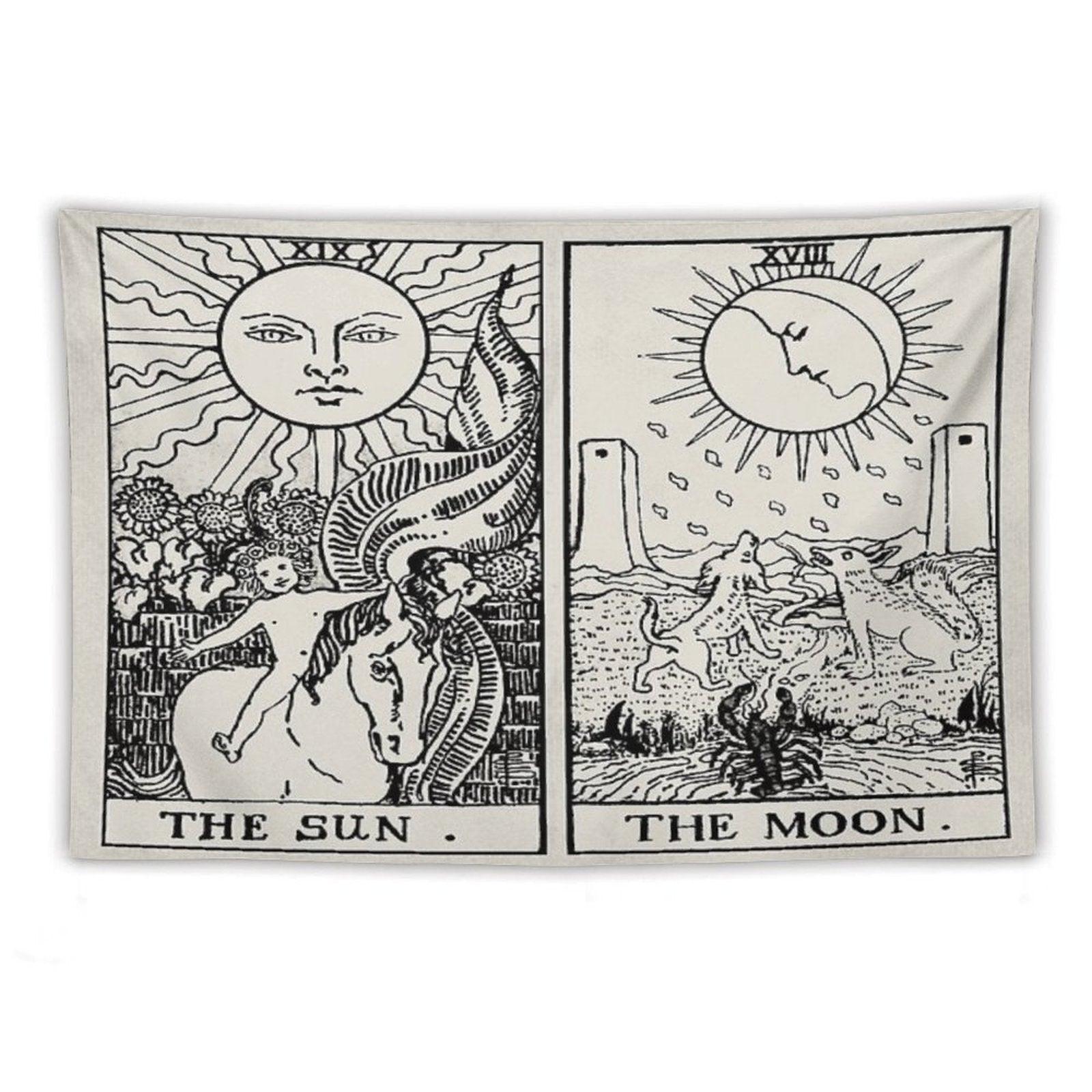 The Sun And Moon Tarot Cards Tapestry