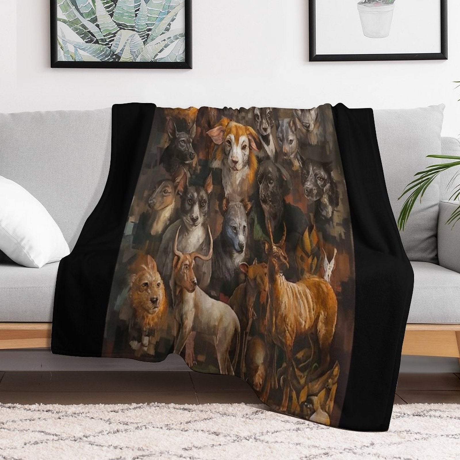 Whirlwind of Surreal Beasts  Baroque  Rembrandt  Chiaroscuro  Classical Paintings Wrinkle-free Throw Blanket