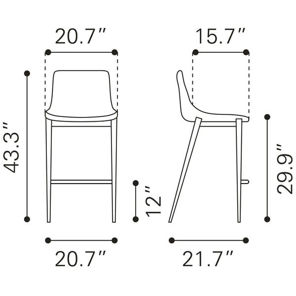Magnus Barstool (Set of 2) Black