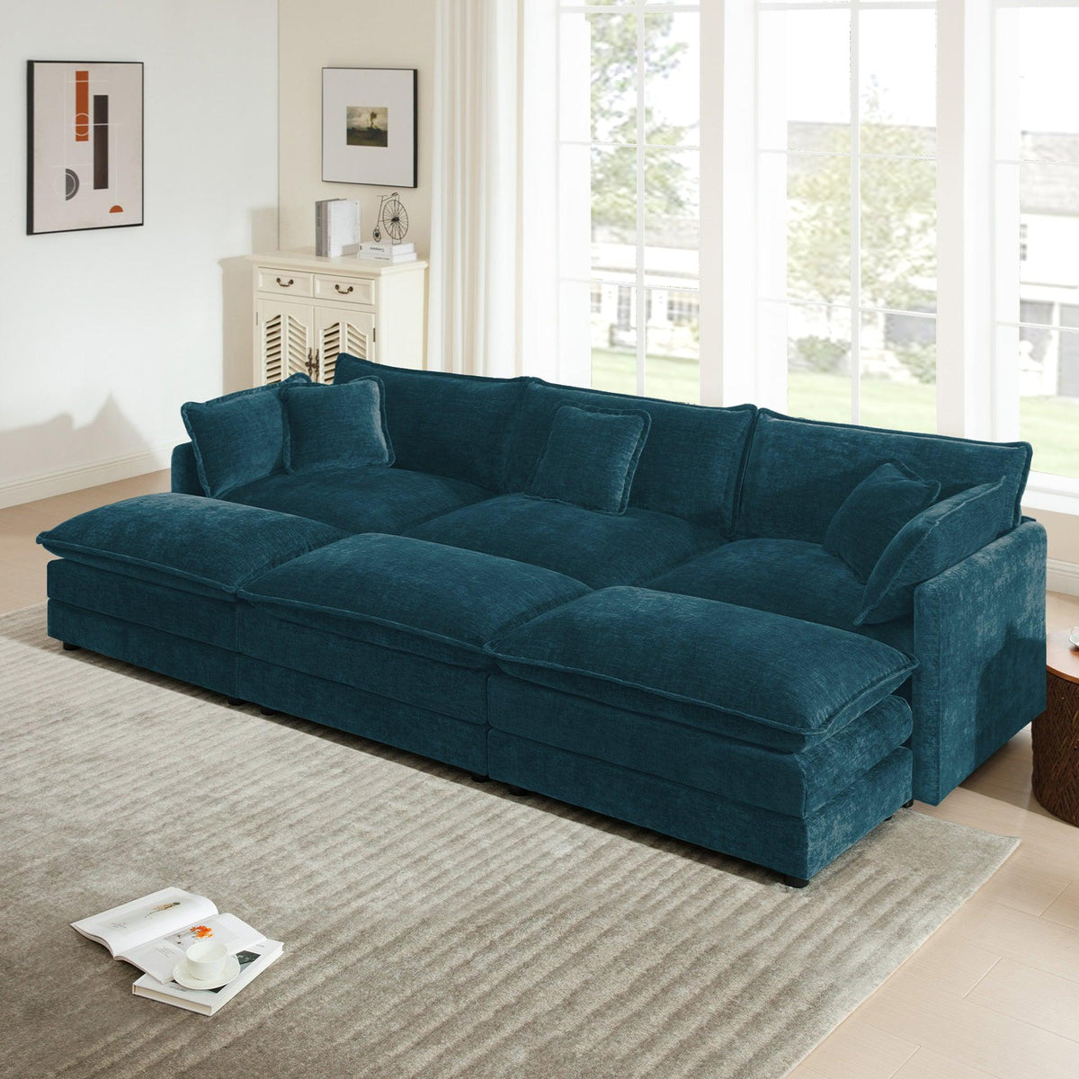 Comfortable Deep Seat Reversible Modular 3 Seater Sectional Sofa