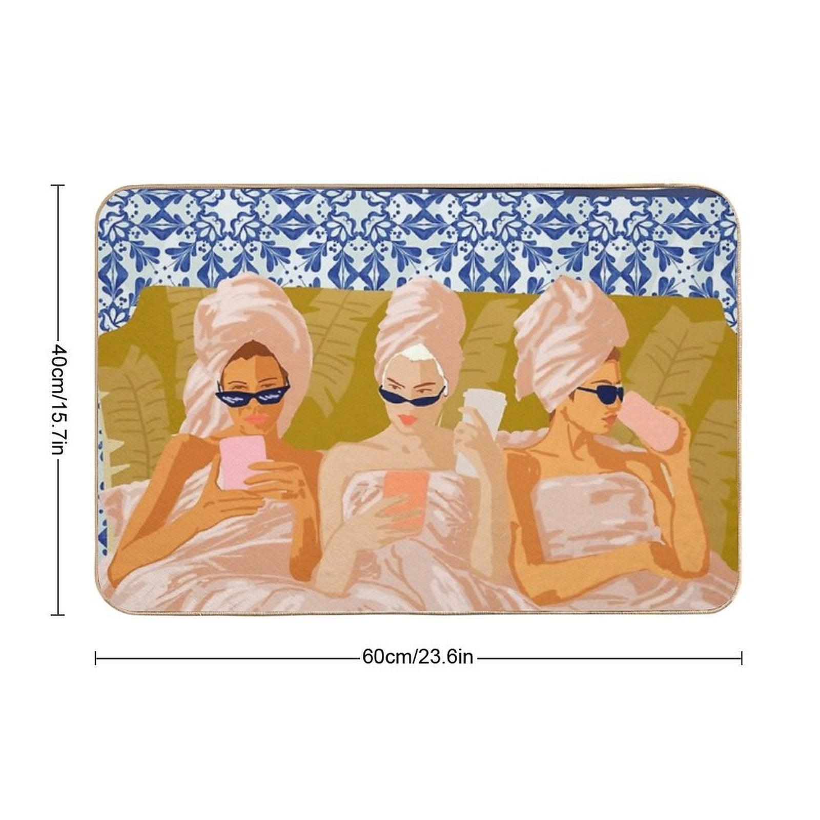 Ladies-Only Club  Girl Talk Slumber Party BFF  Bohemian Feminism Independent Moroccan Women Bath Mat