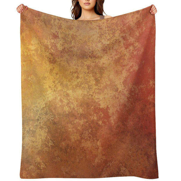 Rusted Copper And Gold Anti-pilling Throw Blanket