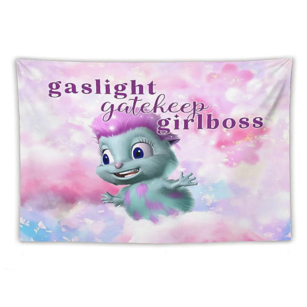 Bibble Beliefs -  Happiness Gaslight Gatekeep Girlboss Tapestry
