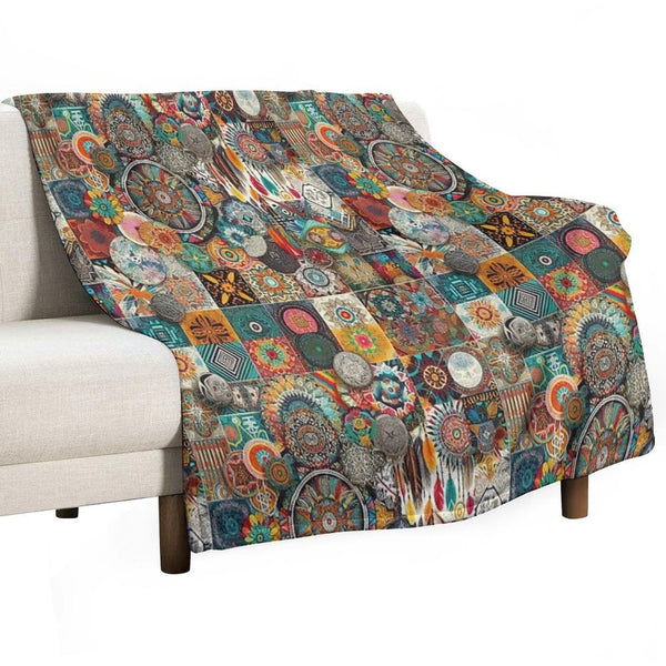 Fabric Pattern Multi-functional Throw Blanket