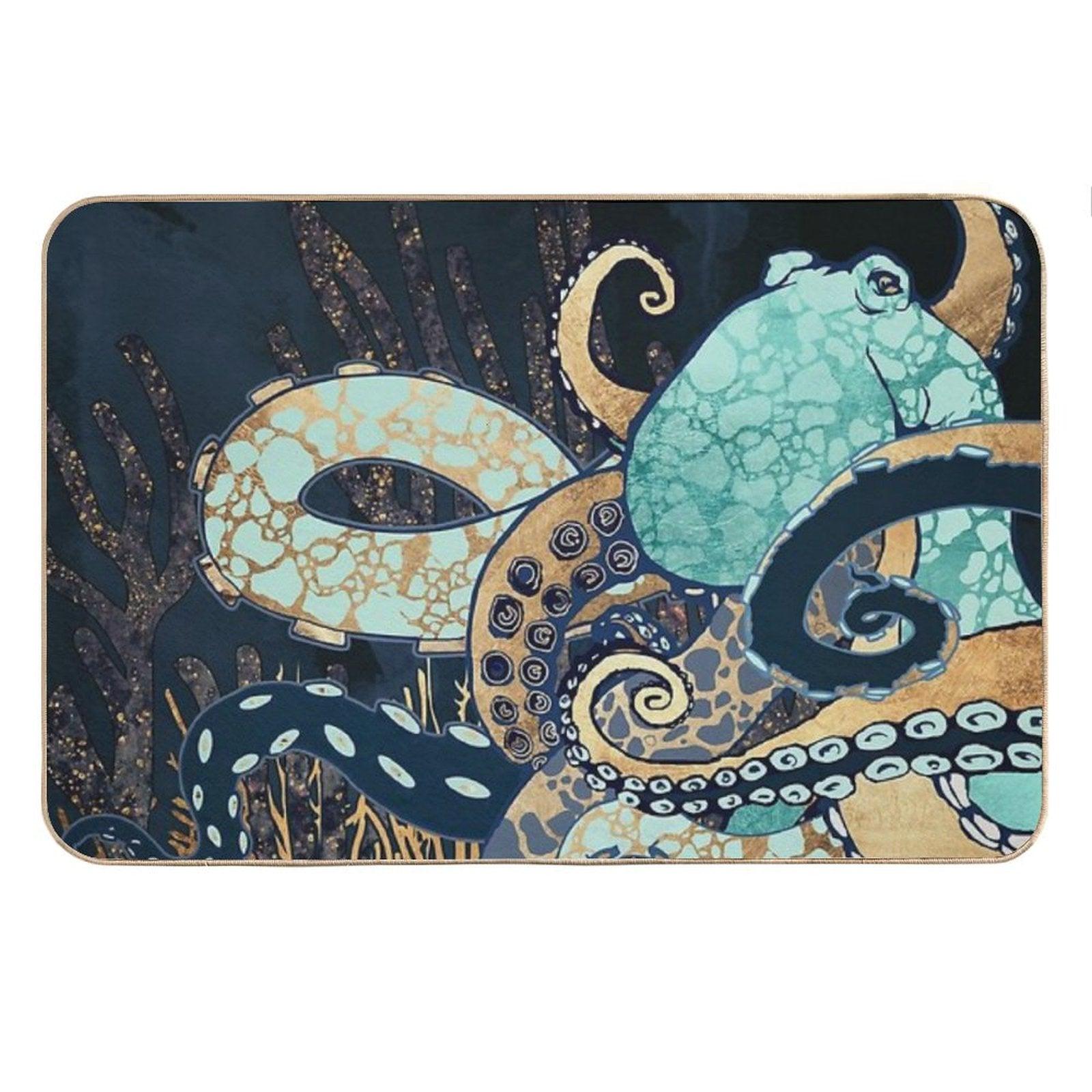 Metallic Octopus II Bath Mat