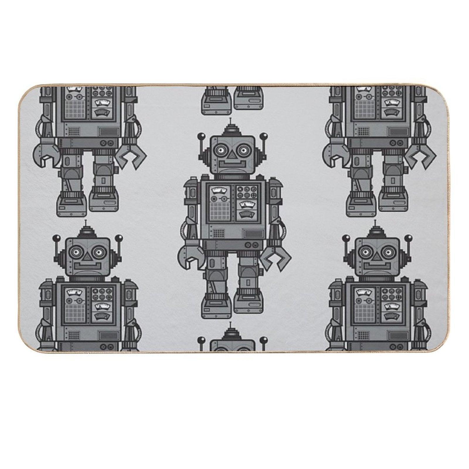 Vintage Robot  Stain-Proof Bath Mat
