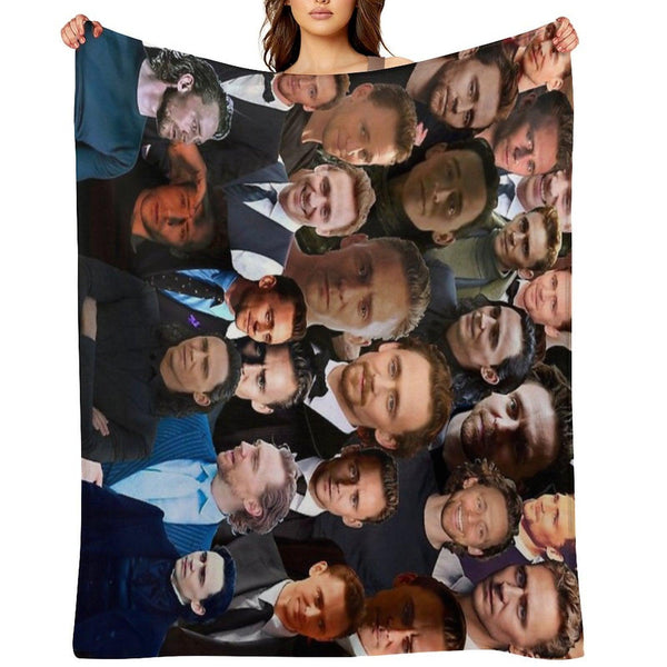 Tom Hiddleston Photo Collage Throw Blanket