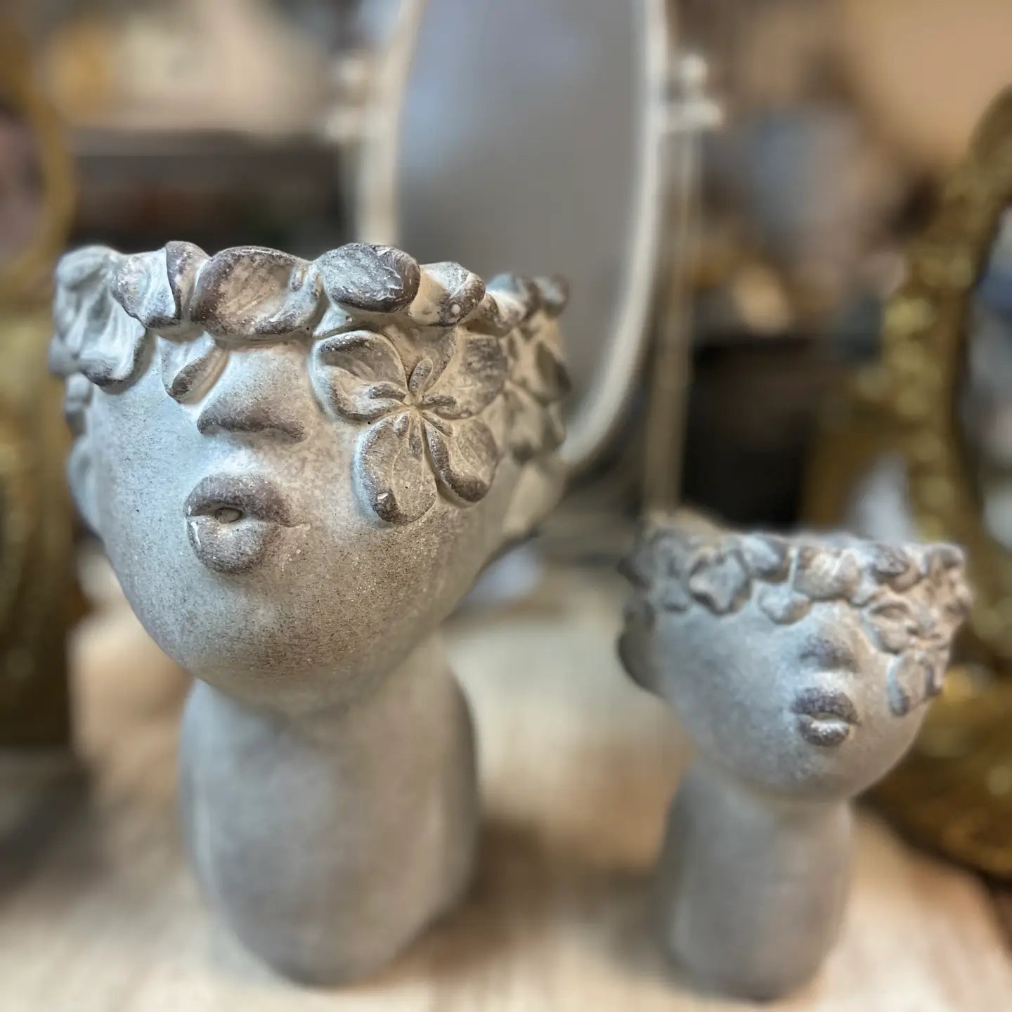 CUTE POUTING GIRL PLANTER