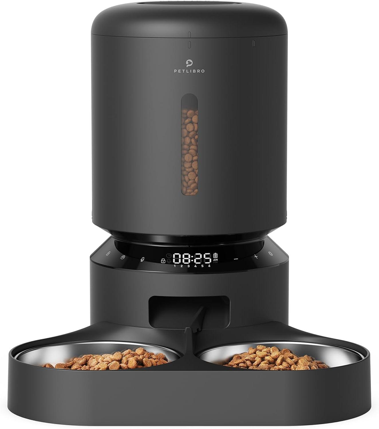 PETLIBRO Automatic Cat Feeder with Camera for Two Cats, 1080P HD Video with Night Vision, 5G Wifi Pet Feeder with Phone APP Control, 2-Way Audio for Cat & Dog, Low Food & Motion & Sound Alerts