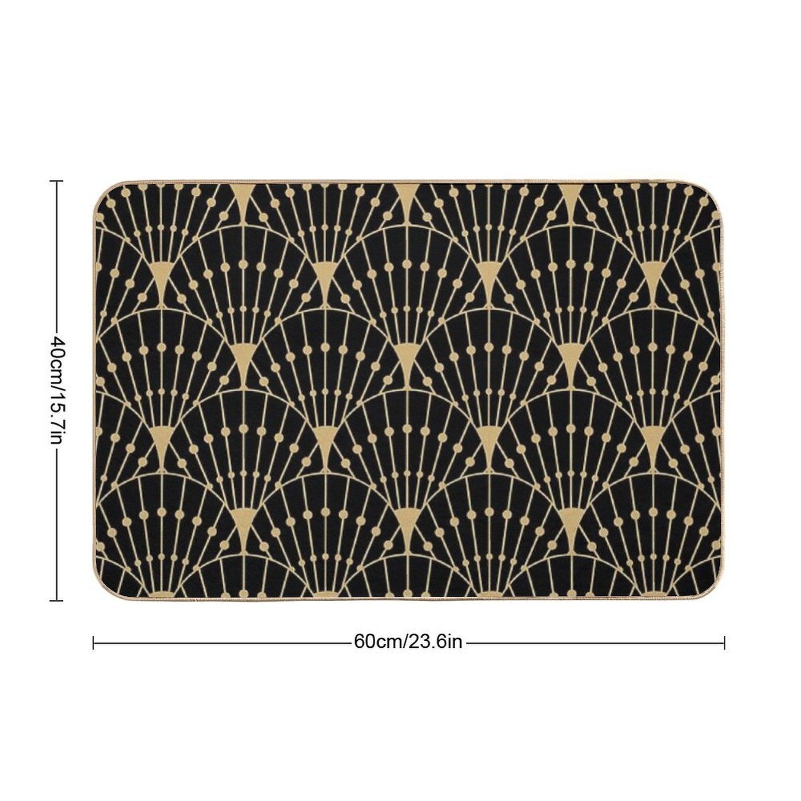 Deco Scales (gold + Black) Bath Mat