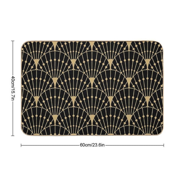 Deco Scales (gold + Black) Bath Mat