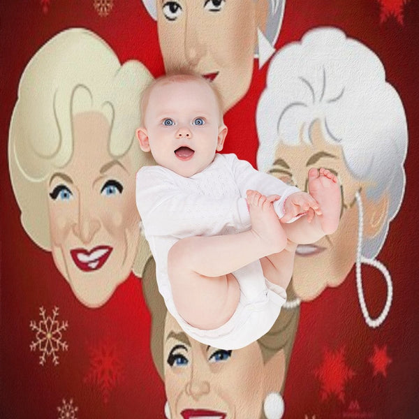 Golden Christmas Easy Care Throw Blanket