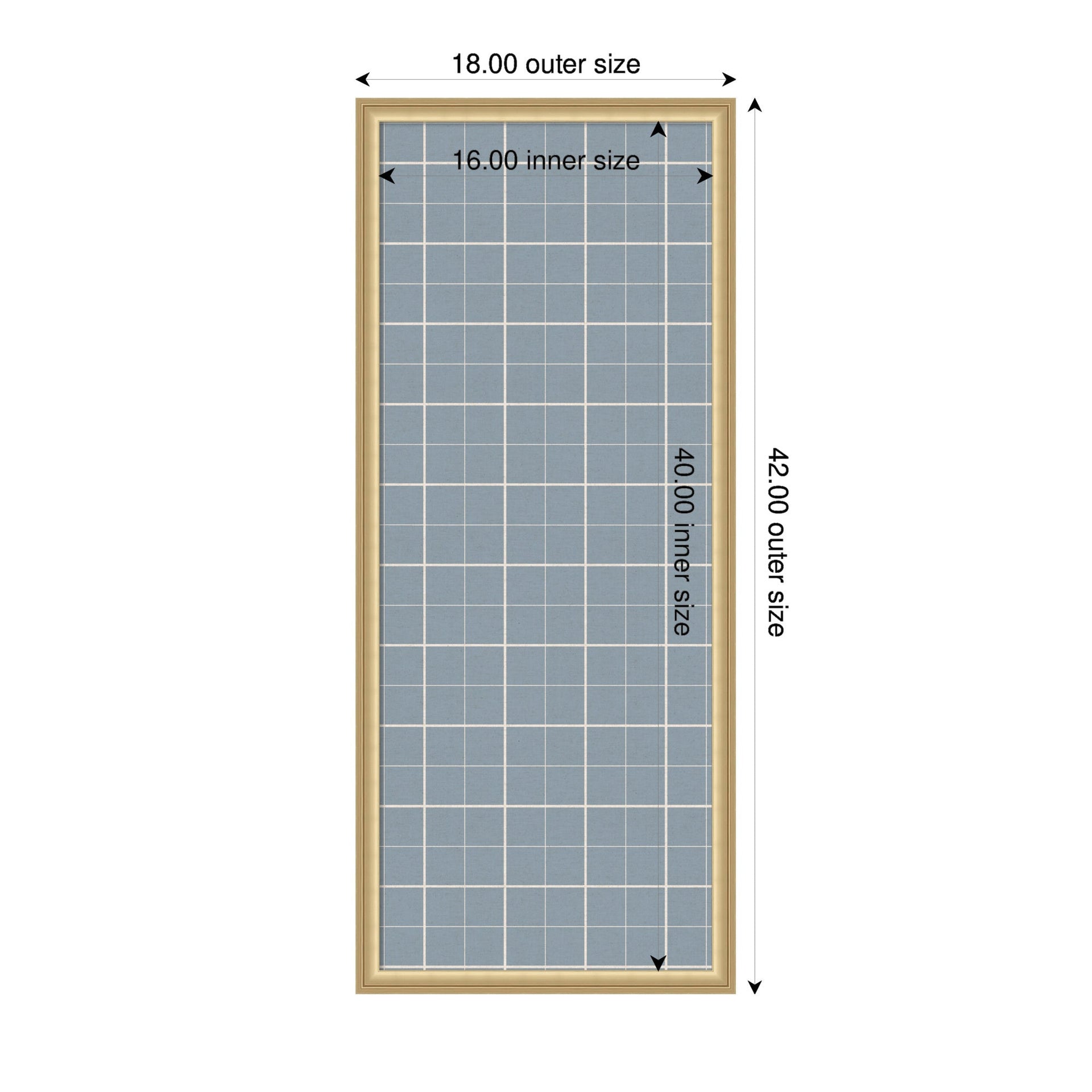 Framed Fabric Pinboard Light Blue Plaid Wall Organization