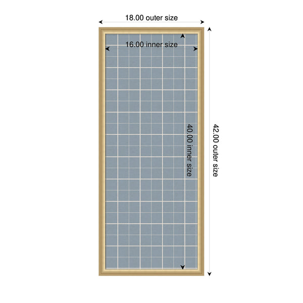 Framed Fabric Pinboard Light Blue Plaid Wall Organization