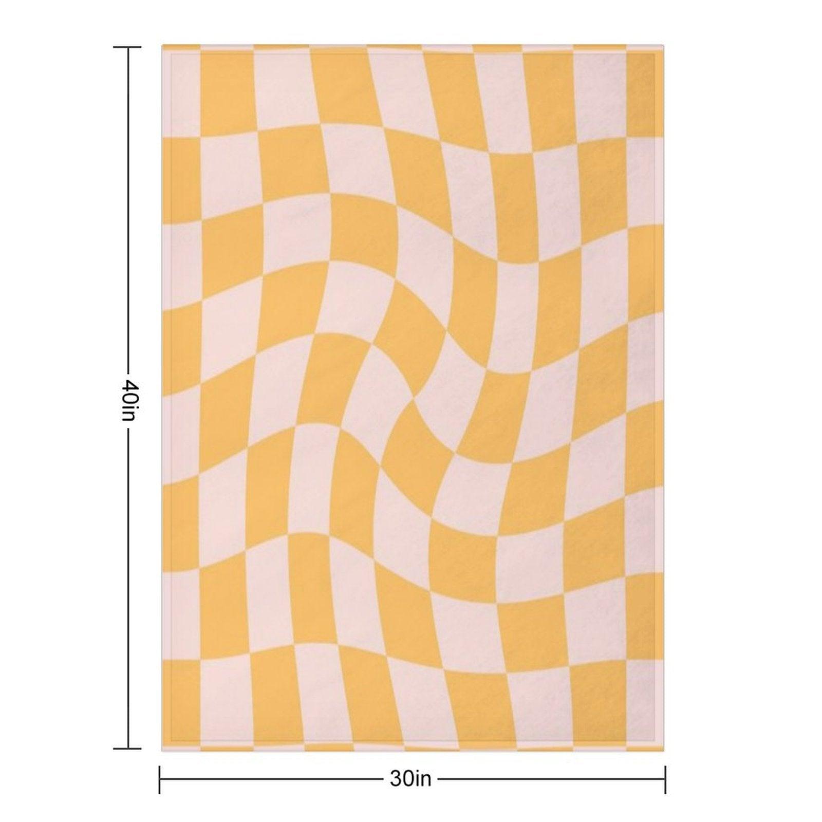 Check I - Yellow Twist Throw Blanket