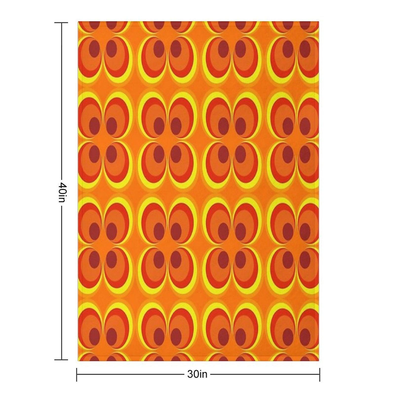 1970s Burnt Orange Retro Design Throw Blanket