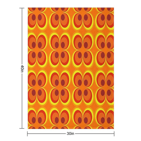 1970s Burnt Orange Retro Design Throw Blanket
