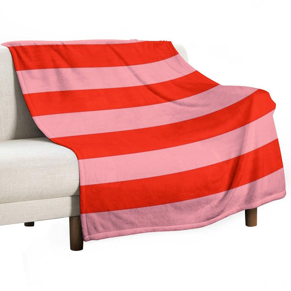 Red And Pink Stripes. Striped Durable Throw Blanket