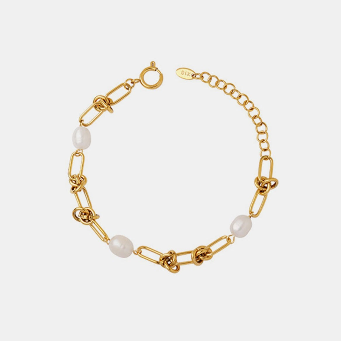 Pearl Gold Knots Chain Bracelet