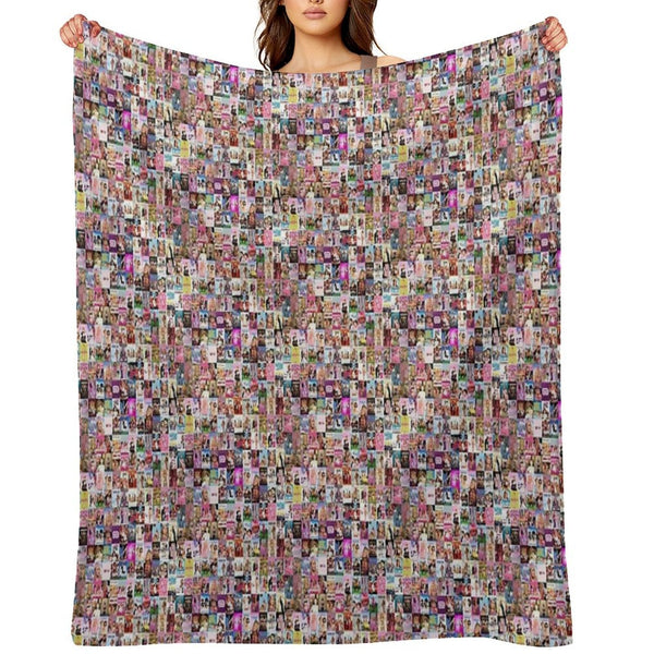 Mixed Girlie Movie Montage Shrink-resistant Throw Blanket