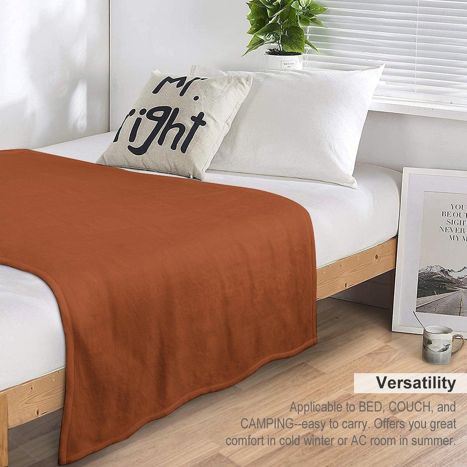 Rust Orange Brown Throw Blanket