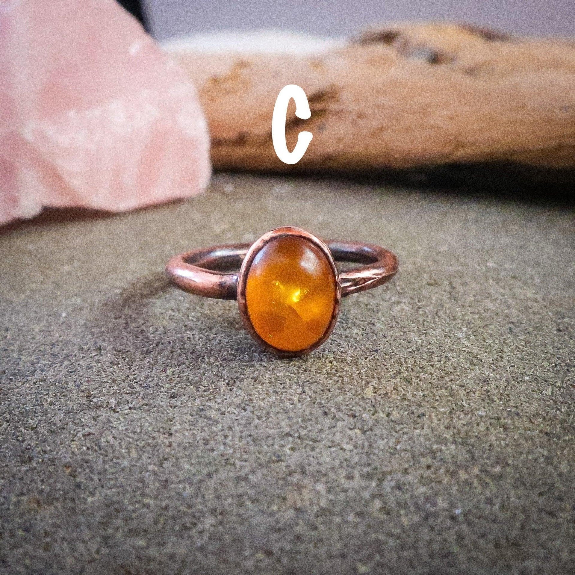 Copper Amber Ring - Warmth & Grounding for Confidence | By Blackbird & Sage