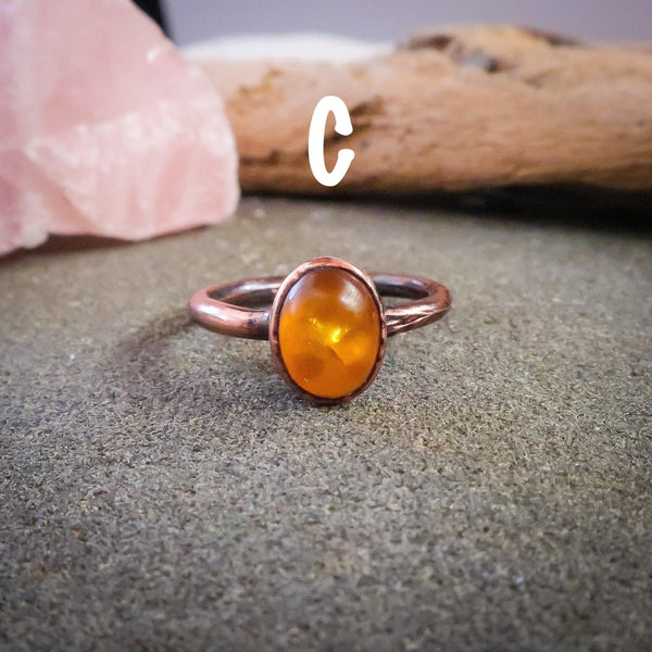 Copper Amber Ring - Warmth & Grounding for Confidence | By Blackbird & Sage
