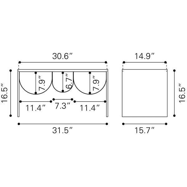 Aveiro Coffee Table Copper & Black