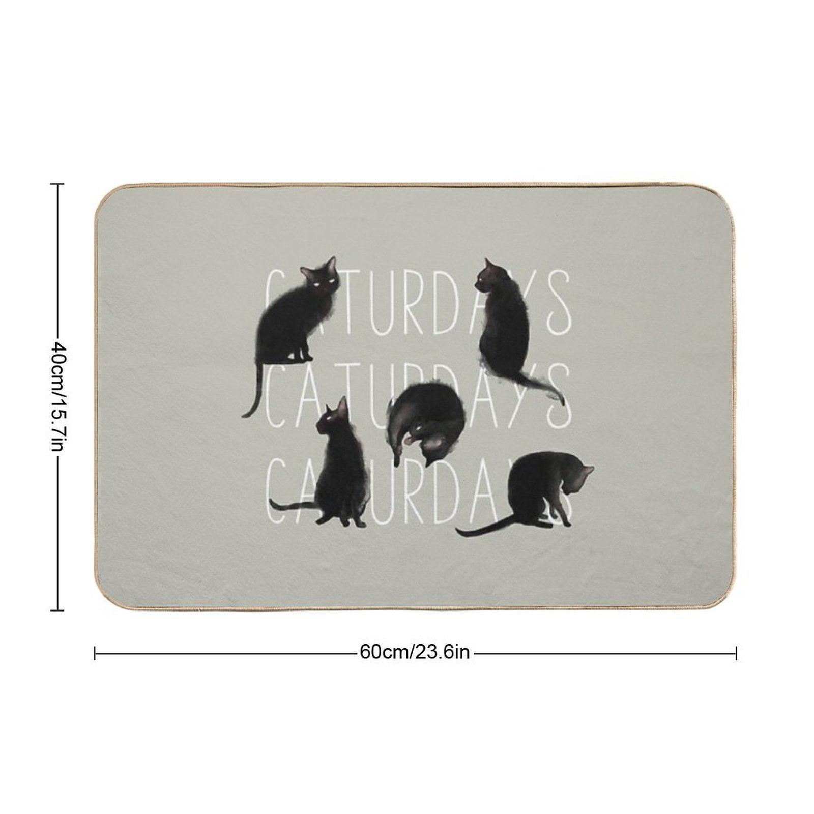 Caturdays - Black Cat  Versatile Bath Mat