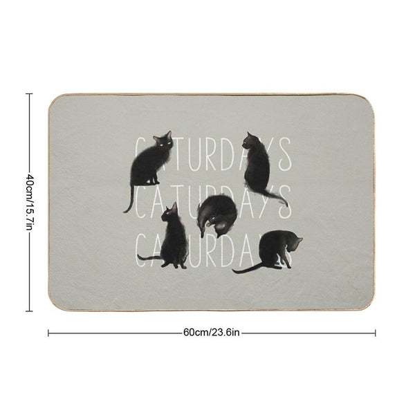 Caturdays - Black Cat  Versatile Bath Mat