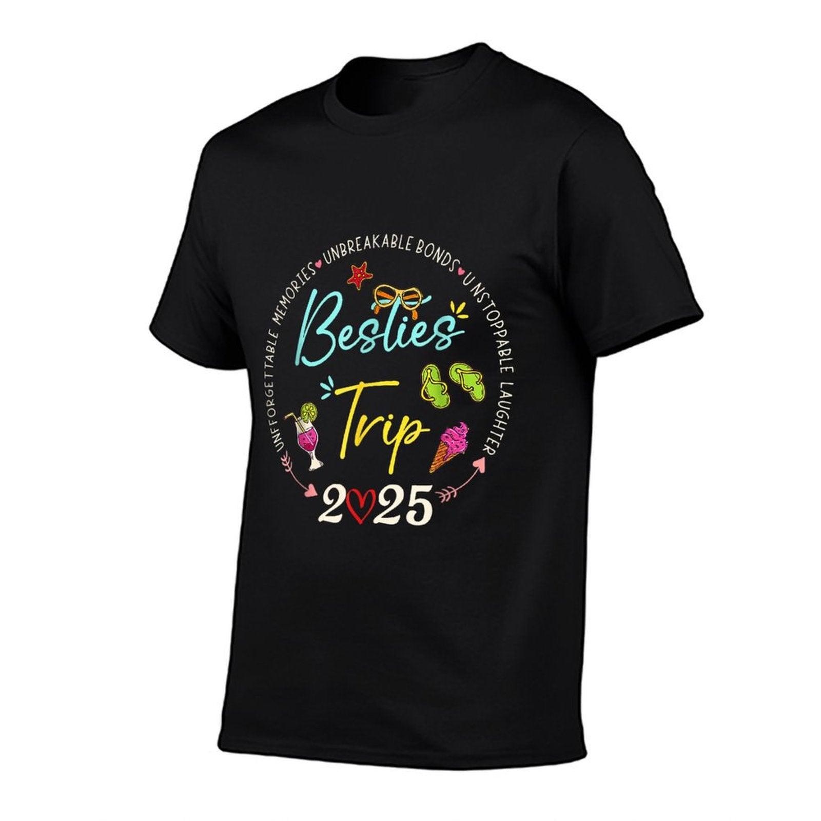 Besties Trip 2025 Memories Girl Trip Friends Vacation Retro T-Shirt