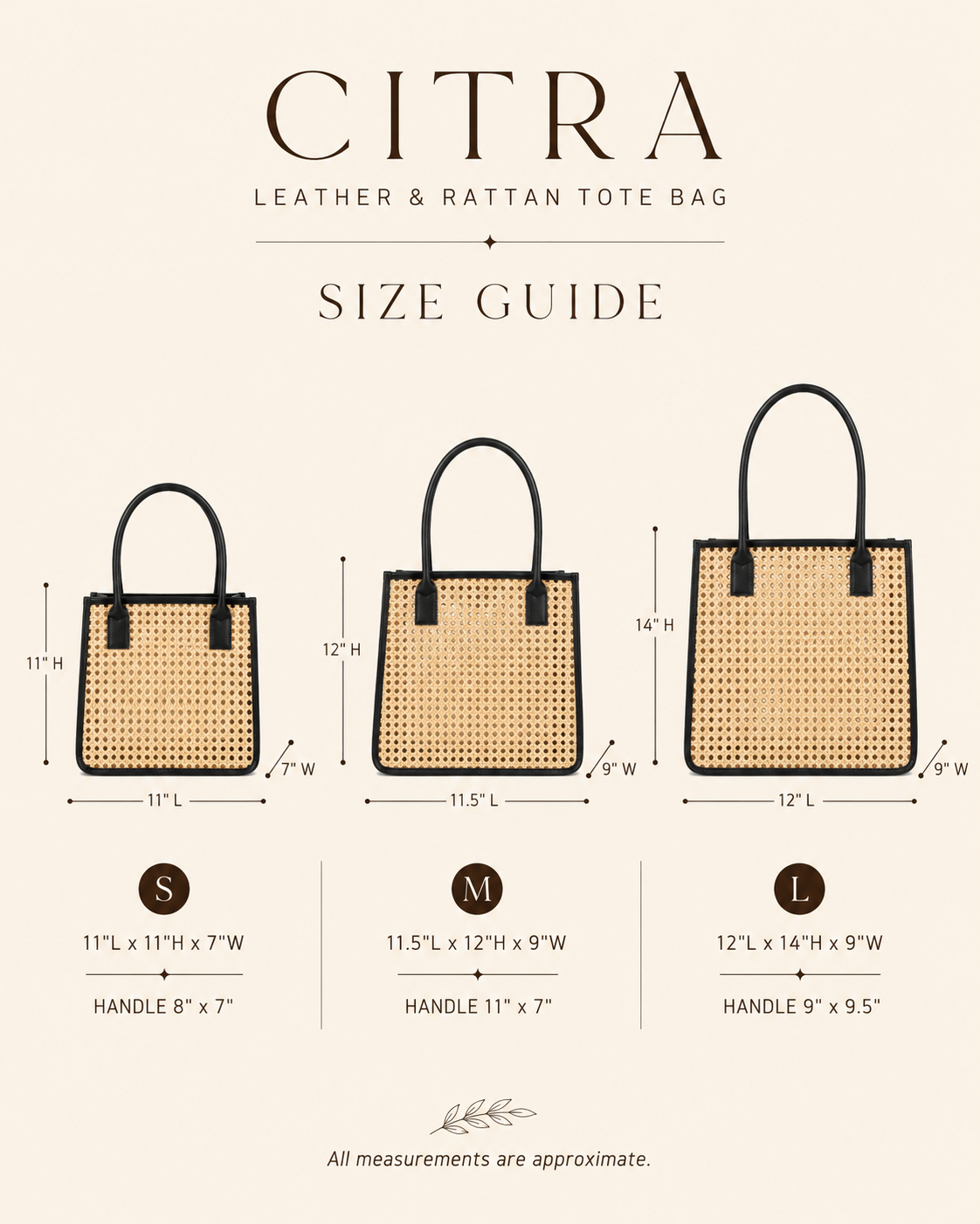 Citra Leather and Rattan Tote Bag