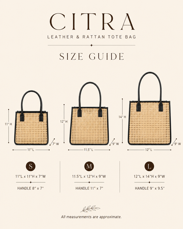 Citra Leather and Rattan Tote Bag