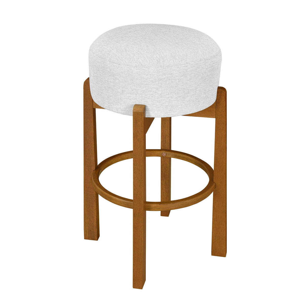 Set of 4 Walnut & Ivory Rubberwood Bar Stool