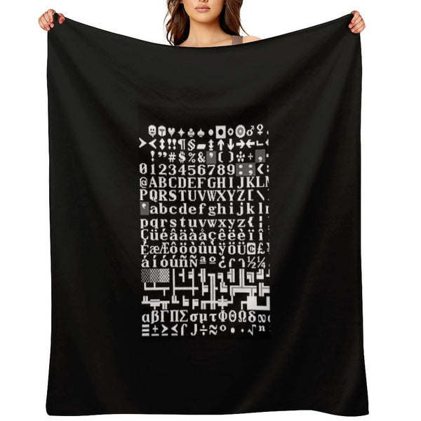 Dwarf Fortress Tile Set FnordSet Graphic Wrinkle-free Throw Blanket