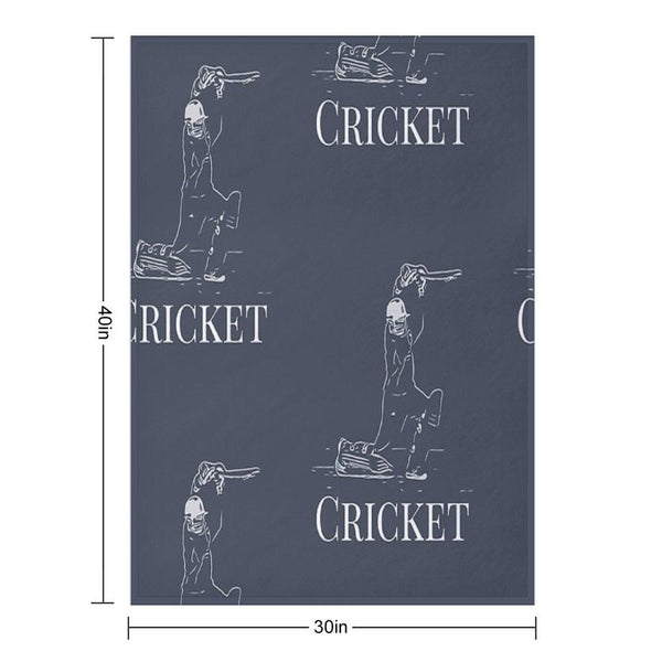 Cricket Batsman Cricketer Design Logo Style Throw Blanket