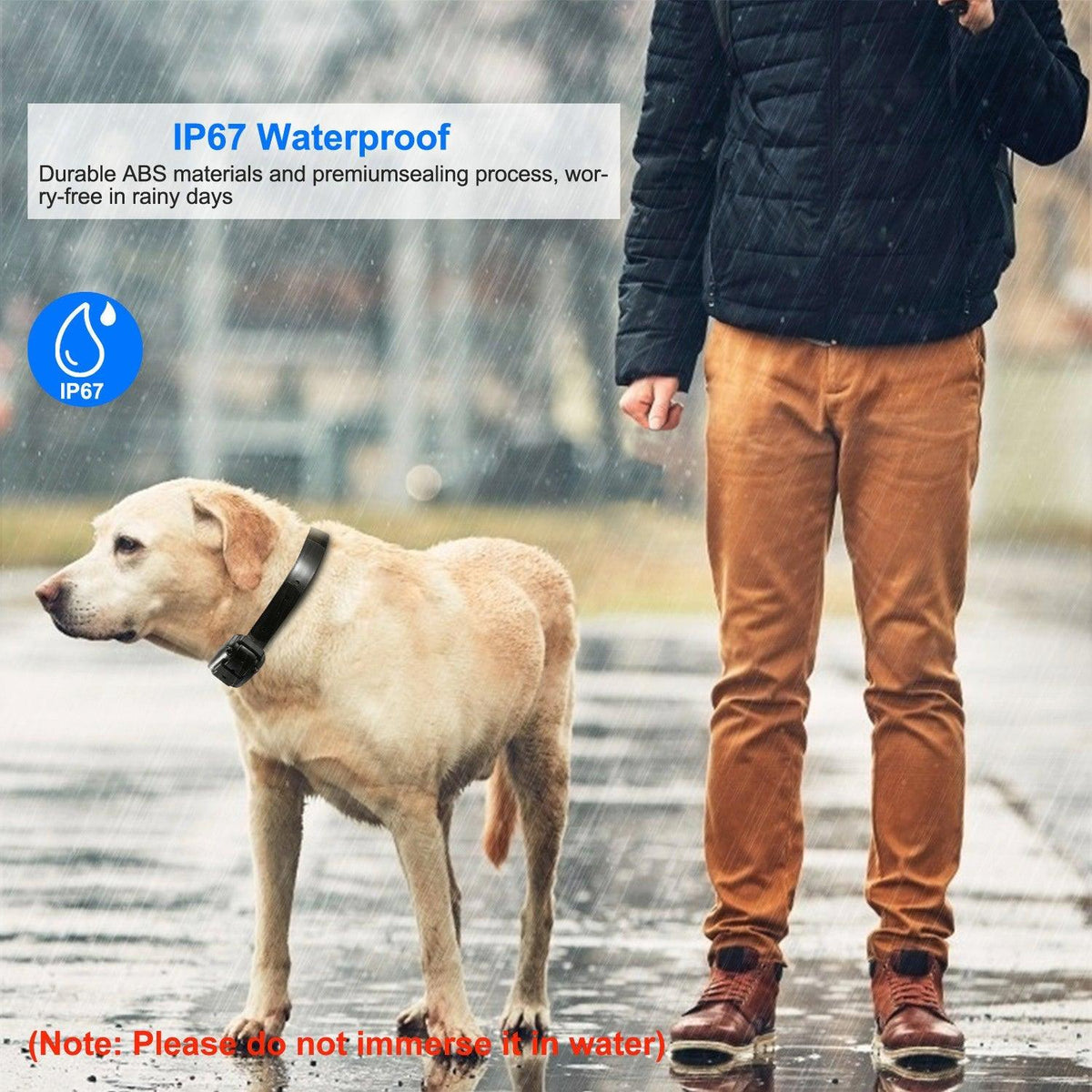 Dog Training Collar Receiver IP67 Waterproof Dog Bark Shock Collar Accessories Adjustable Belt Rechargeable Without Remote Controller