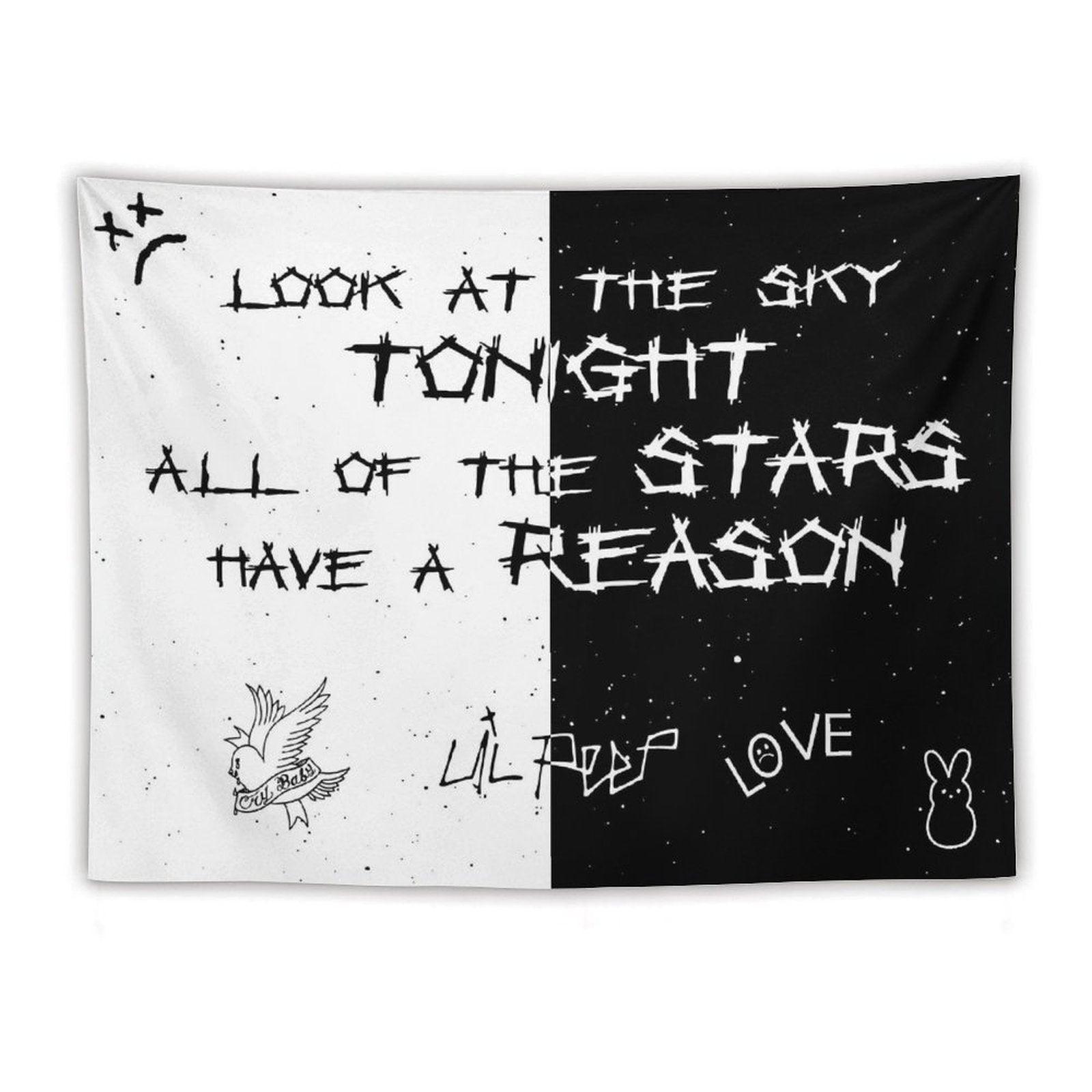 Lil Peep Black And White Star Tapestry