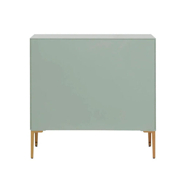 Curry 2 Door Accent Cabinet - Pale Mint Green with Distressed Mirror Doors and Gold Hardware - Gifts for You 'n Me