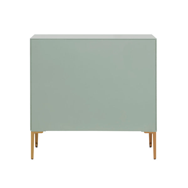Curry 2 Door Accent Cabinet - Pale Mint Green with Distressed Mirror Doors and Gold Hardware - Gifts for You 'n Me