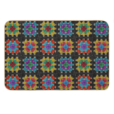 Granny Square Retro Crochet Afghan Blanket Bath Mat