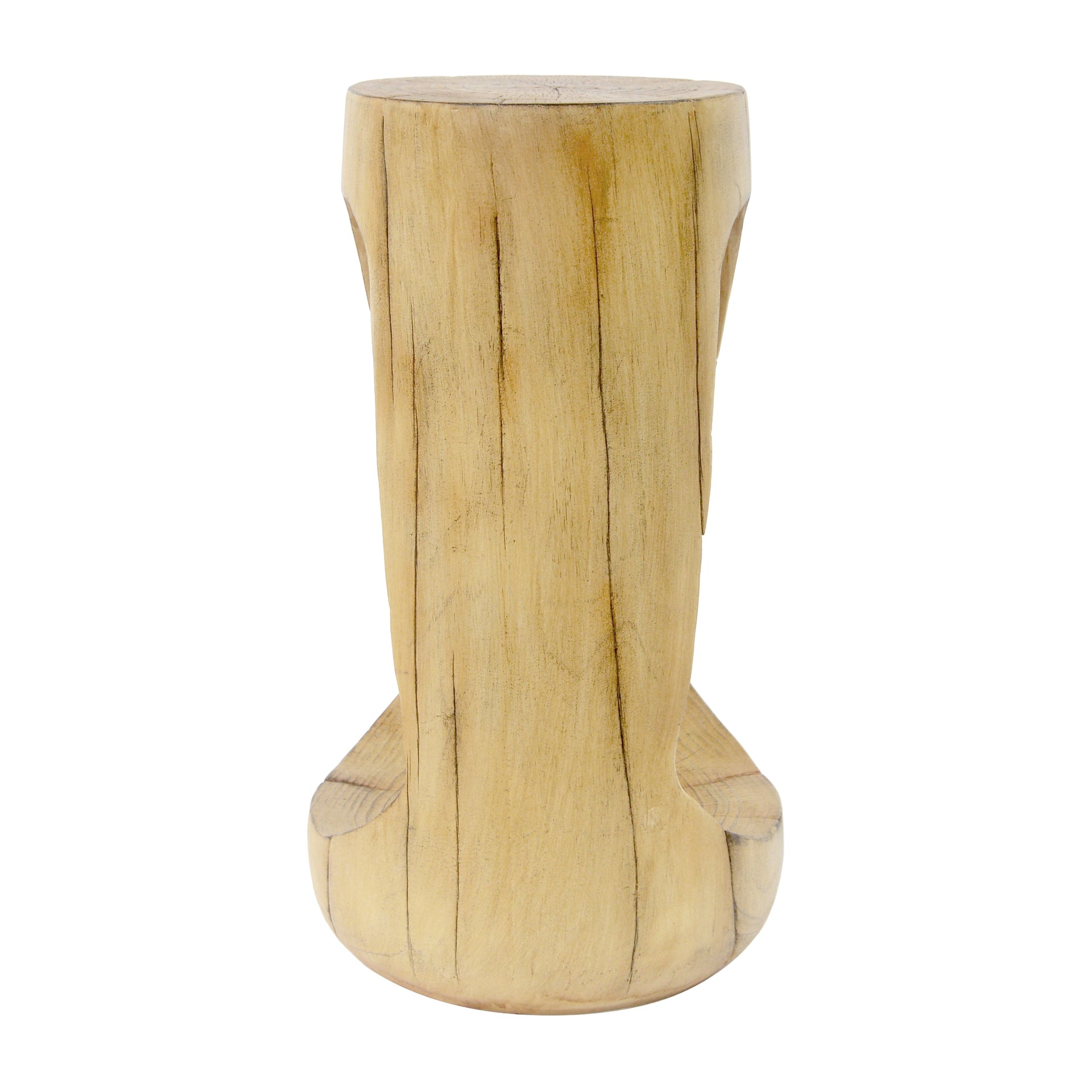 Hollow Design End Table with Wood Like Texture, and Natural Color