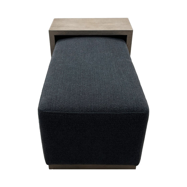 Peggy Bench/Cocktail Ottoman With Table - Dark Grey