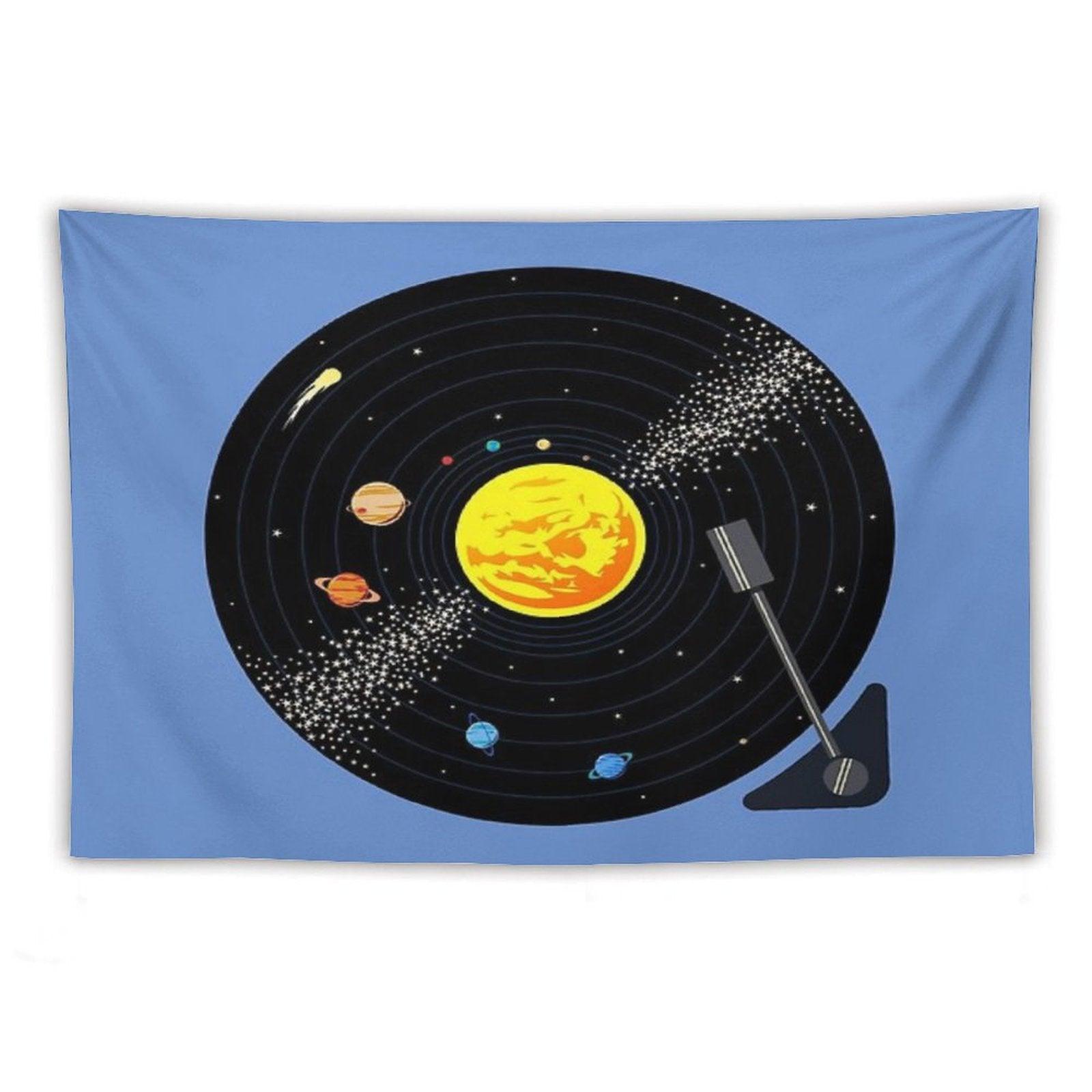 Solar System Vinyl Record Tapestry